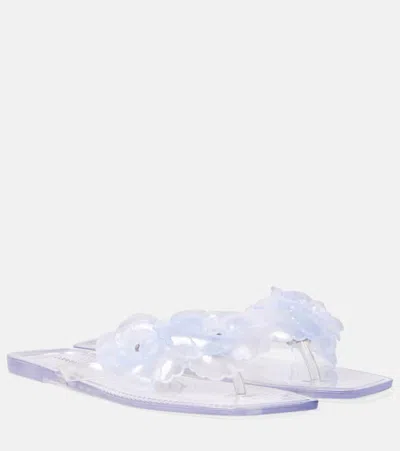Coperni Silicone Flower Flat Sandals In Transparent
