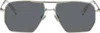 Coperni Silver Aviator Sunglasses In Silver-black