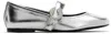 Coperni 10mm Metallic Leather Ballerina Flats In Silver