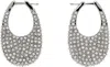 Coperni Silver Crystal-embellished Medium Swipe Earrings In Silver