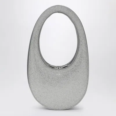 Coperni Silver Glitter Mini Swipe Bag In Metal