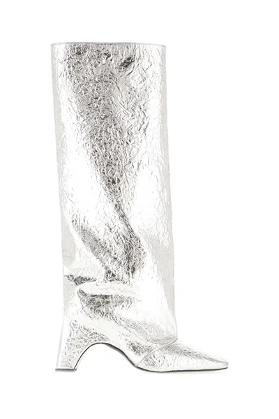 COPERNI SILVER LEATHER BRIDGE BOOTS