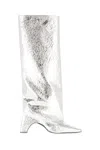 Coperni 85mm Foil Bridge Boots In Silver