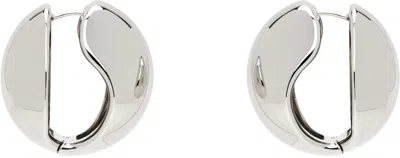 Coperni Silver Logo Earrings In Metallic