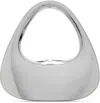 Coperni Mirrored Baguette Swipe Bag In Silver