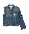 Coperni Single-arm Denim Coat In Blue