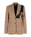 Coperni Multicolor Virgin Wool Blazer In Burgundy