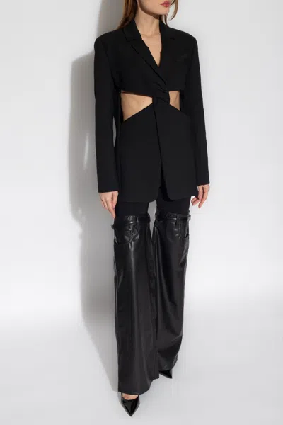 Coperni Single-breasted Blazer With Cut-outs In Black