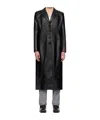 Coperni Black Button Faux-leather Coat In Black