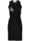 Coperni Emoji Embellished Jersey Minidress In Black