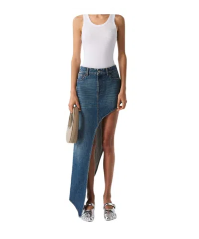 COPERNI SINGLE-LEGGED DENIM SKIRT