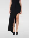 Coperni Denim Asymmetrical Flower Mini Dress In Black