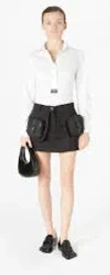 Coperni Structured Mini Skirt With Front Button In Black