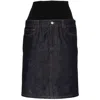 Coperni Blue Hybrid Denim Midi Skirt In Blue