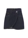 Coperni Asymmetric Denim Miniskirt In Blue