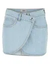 Coperni Minigonna Denim A Portafoglio In Ice Blue