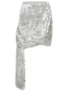 Coperni Sheer White Sequins Asymmetric Miniskirt In White