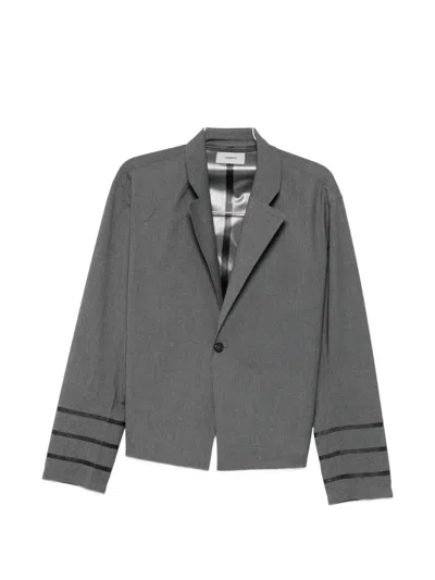 Coperni Sleeveless Buttoned Blazer In Gray