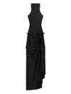 Coperni Black Long Dress Featuring A Belted Waist In Black