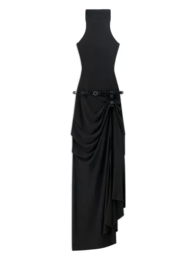 Coperni Black Long Dress Featuring A Belted Waist