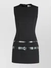 Coperni Black Sleeveless Mini Dress With Two Adjustable Belts On The Front In Tech Fabric Woman In Black
