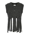 Coperni Dark Grey Wool Blend Sleeveless Sweater In Black