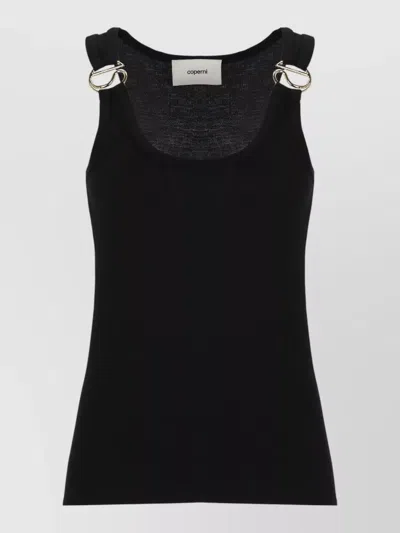 Coperni Sleeveless Top Adjustable Straps Stretch Fabric In Transparent