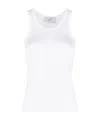 Coperni Ribbed Sleeveless Cotton Tank Top In White