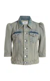Coperni Slim-fit Cropped Denim Jacket In Grey