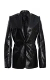 Coperni Slim-fit Python Embossed Tailored Jacket In Black