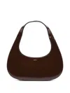 Coperni Crescent-shaped Brown Leather Shoulder Bag In Brown
