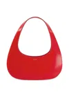 Coperni Slim Swipe Glossy Shoulder Bag In Red