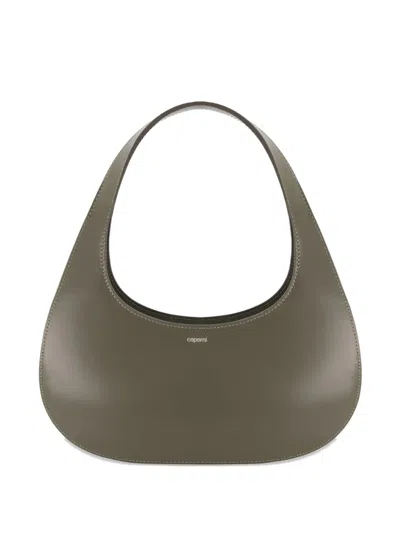 Coperni Slim Swipe Leather Shoulder Bag In Gray