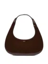Coperni Crescent-shaped Brown Leather Shoulder Bag In Brown
