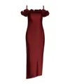 Coperni Ruffled Midi Dress In Red