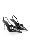 Coperni Slingback Logo-detail Leather Pumps In Black