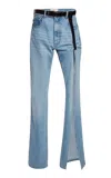 Coperni Slit-detail Denim Suspended Pants In Blue