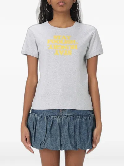 Coperni Slogan-print Cotton T-shirt In Gray