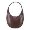 Coperni Crescent-shaped Small Handbag With Polished Finish In Brown