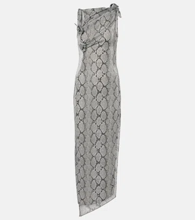 COPERNI SNAKE-EFFECT ASYMMETRIC MAXI DRESS