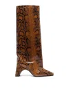 Coperni 85mm Snake Print Leather Bridge Boots In Brown