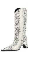 Coperni Snake Print Bridge Cowboy Boots White/grey In White/grey