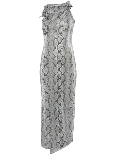 COPERNI SNAKE-PRINT FLOWER GOWN