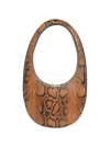 Coperni Swipe Embossed Leather Shoulder Bag In Brown