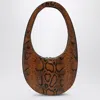 Coperni Snake Print Swipe Bag In Brown