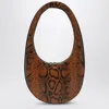 Coperni Snake Print Swipe Bag In Brown