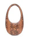 Coperni Swipe Embossed Leather Shoulder Bag In Brown
