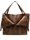 Coperni Snakeskin-print Belt Cabas Tote Bag In Brown