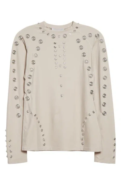 Coperni Snap Detail Jersey Top In Nude