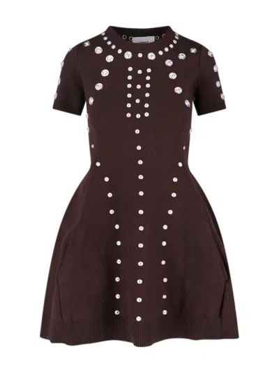 Coperni 'snap' Midi Dress In Brown